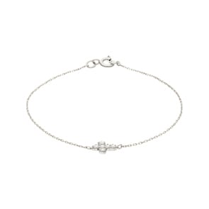 Bracelet or gris 750/18 ct avec zircone, Croix