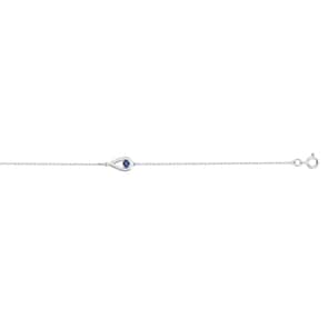 Armband 750/18 K Weissgold Tropfen mit Saphir