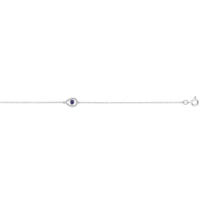 Armband 750/18 K Weissgold Tropfen mit Saphir & Diamanten 0.06 ct