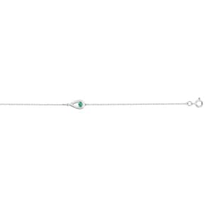 Armband 750/18 K Weissgold Tropfen mit Smaragd