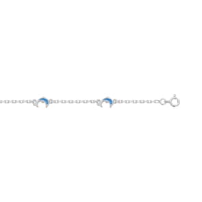 Armband 925 Silber rhodiniert 14cm, Delfin