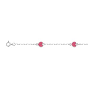 Bracelet Argent 925 rhodié 14cm, Cœurs
