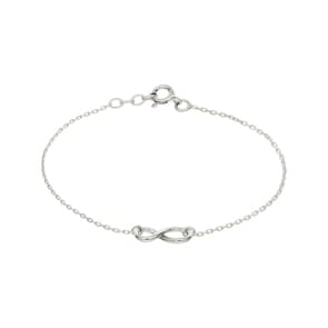 Bracelet Argent 925 rhodié 19cm, Infinity