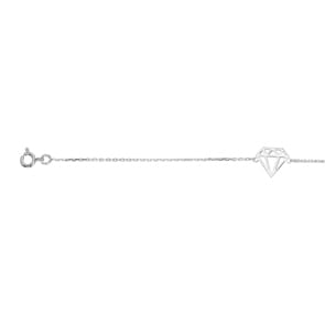 Bracelet Argent 925 rhodié 19cm, Diamant