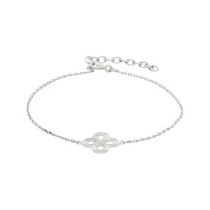 Bracelet Argent 925 rhodié 19cm, Double Infinity
