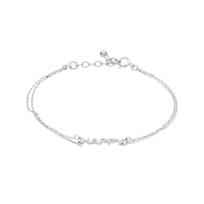 Armband 925 Silber rhodiniert 19cm, Happy