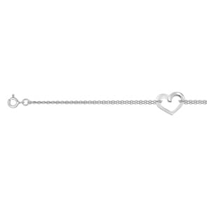 Armband 925 Silber rhodiniert 19cm, Herz