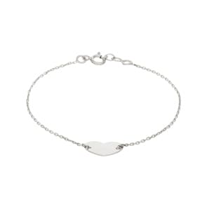 Armband 925 Silber rhodiniert 19cm, Herz