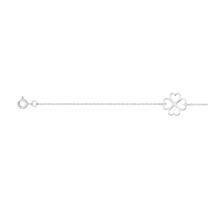 Armband 925 Silber rhodiniert 19cm, Kleeblatt