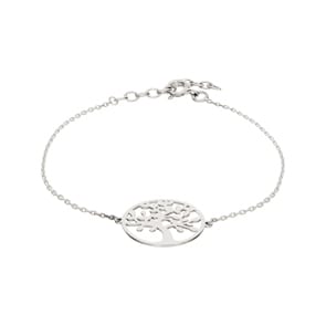 Bracelet Argent 925 rhodié 19cm, Arbre de vie