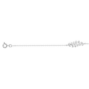 Bracelet Argent 925 rhodié 19cm, Branche de laurier