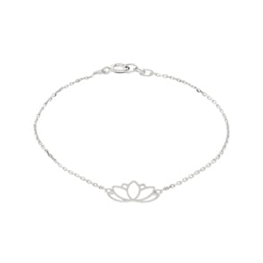 Armband 925 Silber rhodiniert 19cm, Lotusblüte