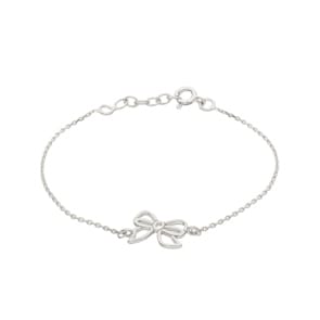 Armband 925 Silber rhodiniert 19cm, Schleife