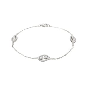 Armband 925 Silber rhodiniert mit Zirkonia 18cm