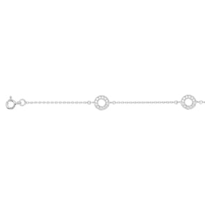 Armband 925 Silber rhodiniert mit Zirkonia 18cm