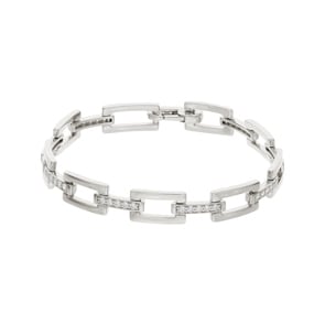 Armband 925 Silber rhodiniert mit Zirkonia 18cm