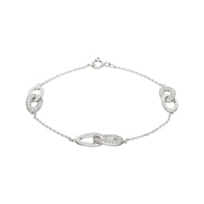 Bracelet Argent 925 rhodié avec zircones 18cm