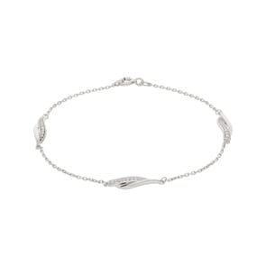 Bracelet Argent 925 rhodié avec zircones 18cm