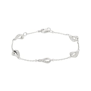 Armband 925 Silber rhodiniert mit Zirkonia 18cm