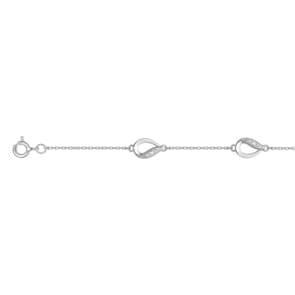 Armband 925 Silber rhodiniert mit Zirkonia 18cm
