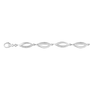 Armband 925 Silber rhodiniert mit Zirkonia 18cm