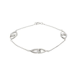 Armband 925 Silber rhodiniert mit Zirkonia 18cm