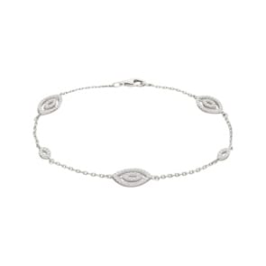 Armband 925 Silber rhodiniert mit Zirkonia 18cm