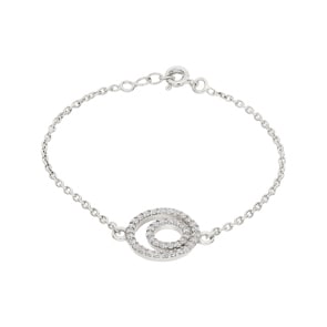 Armband 925 Silber rhodiniert mit Zirkonia 19cm