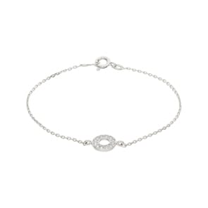 Bracelet Argent 925 rhodié avec zircones 19cm