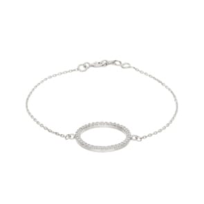 Armband 925 Silber rhodiniert mit Zirkonia 19cm