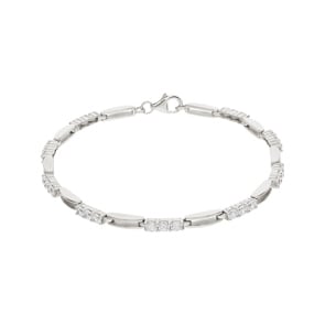Bracelet Argent 925 rhodié avec zircones 19cm