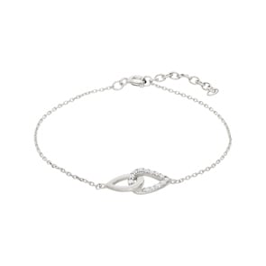 Armband 925 Silber rhodiniert mit Zirkonia 19cm