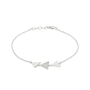 Armband 925 Silber rhodiniert mit Zirkonia 19cm