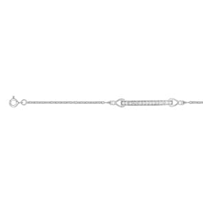 Armband 925 Silber rhodiniert mit Zirkonia 19cm