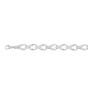 Armband 925 Silber rhodiniert mit Zirkonia 19cm