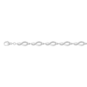 Armband 925 Silber rhodiniert mit Zirkonia 19cm