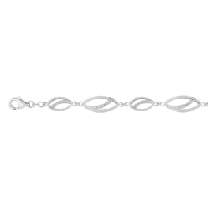 Armband 925 Silber rhodiniert mit Zirkonia 19cm