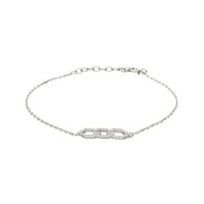 Bracelet Argent 925 rhodié avec zircones 19cm