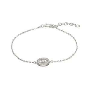 Armband 925 Silber rhodiniert mit Zirkonia 19cm