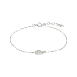 Armband 925 Silber rhodiniert mit Zirkonia 19cm