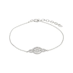 Armband 925 Silber rhodiniert mit Zirkonia 19cm