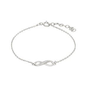 Armband 925 Silber rhodiniert mit Zirkonia 19cm, Infinity