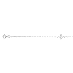 Armband 925 Silber rhodiniert mit Zirkonia 19cm, Kreuz