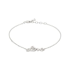 Armband 925 Silber rhodiniert mit Zirkonia 19cm, Love