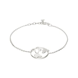 Bracelet Argent 925 rhodié avec zircones 19cm, Papillons