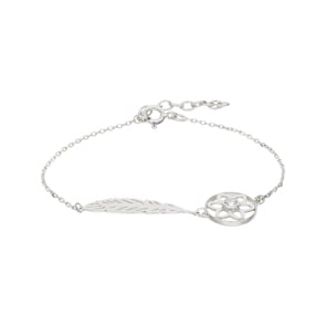 Armband 925 Silber rhodiniert mit Zirkonia 19cm, Traumfänger