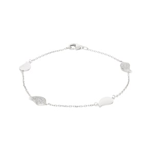 Armband 925 Silber rhodiniert mit Zirkonia 19cm, Tropfen