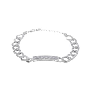 Bracelet Argent 925 rhodié avec zircones