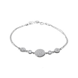 Bracelet Argent 925 rhodié avec zircones