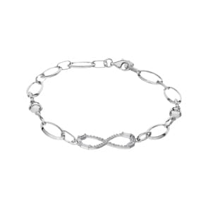 Armband 925 Silber rhodiniert mit Zirkonia, Infinity